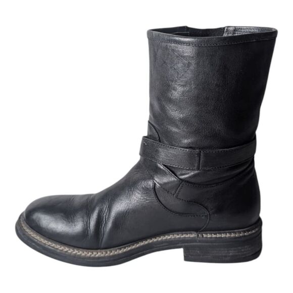M. GEMI The Motore Pull On Black Leather Mid Calf Boot Size 38 - Picture 6 of 9